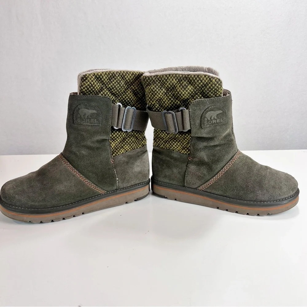 Sorel Campus Newbie Green Suede Boots Women’s Size 9 Winter Outdoor - Picture 6 of 9